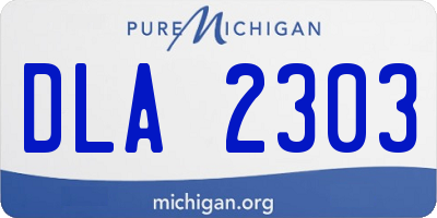 MI license plate DLA2303