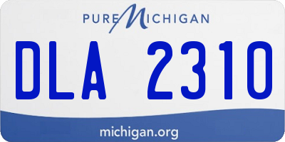 MI license plate DLA2310