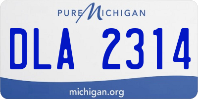 MI license plate DLA2314