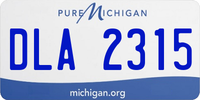 MI license plate DLA2315