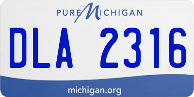 MI license plate DLA2316