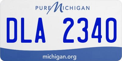 MI license plate DLA2340