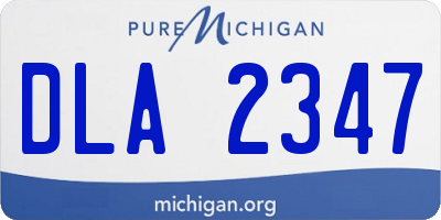 MI license plate DLA2347