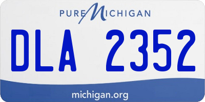 MI license plate DLA2352