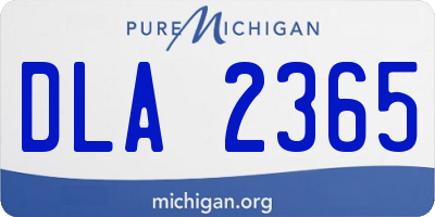 MI license plate DLA2365