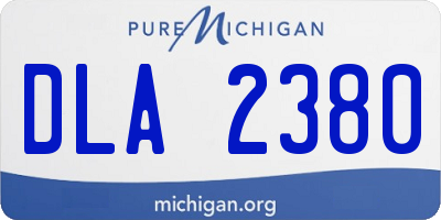 MI license plate DLA2380