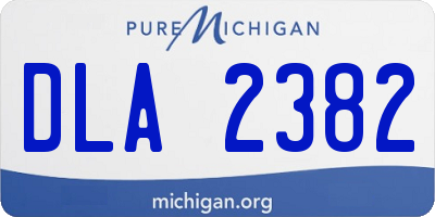 MI license plate DLA2382