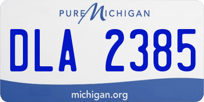 MI license plate DLA2385
