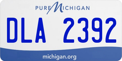 MI license plate DLA2392
