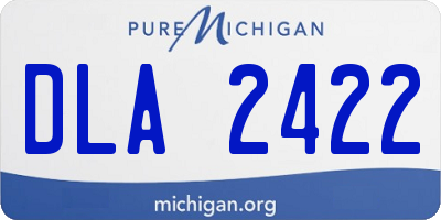 MI license plate DLA2422