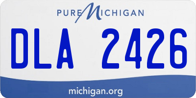 MI license plate DLA2426