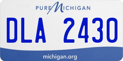MI license plate DLA2430