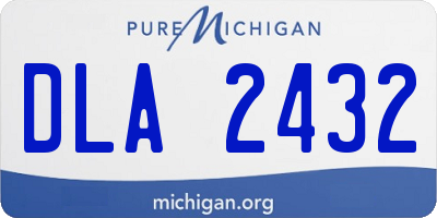 MI license plate DLA2432