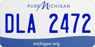 MI license plate DLA2472