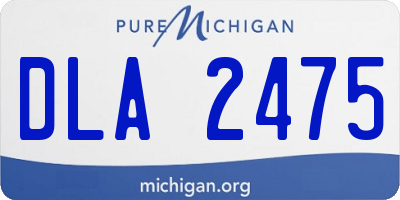 MI license plate DLA2475