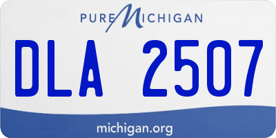 MI license plate DLA2507