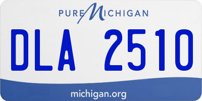 MI license plate DLA2510