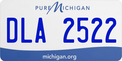 MI license plate DLA2522
