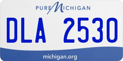 MI license plate DLA2530