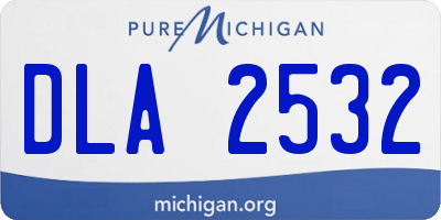 MI license plate DLA2532