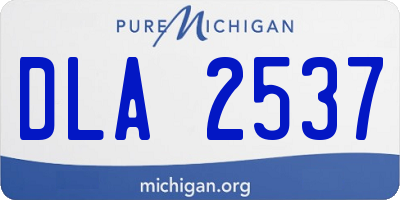 MI license plate DLA2537