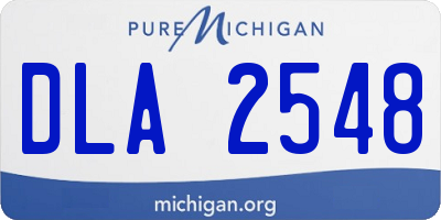 MI license plate DLA2548