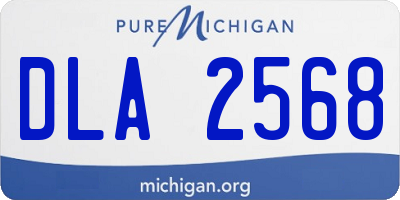 MI license plate DLA2568