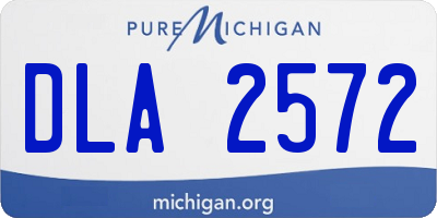 MI license plate DLA2572