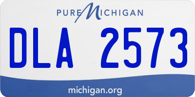 MI license plate DLA2573