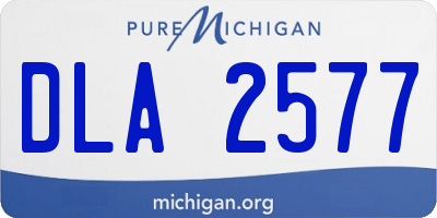 MI license plate DLA2577