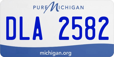 MI license plate DLA2582