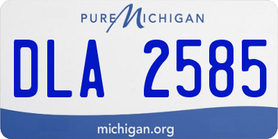 MI license plate DLA2585
