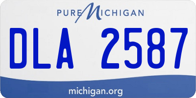 MI license plate DLA2587