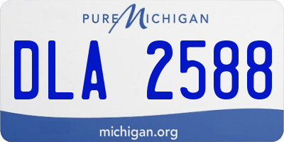 MI license plate DLA2588