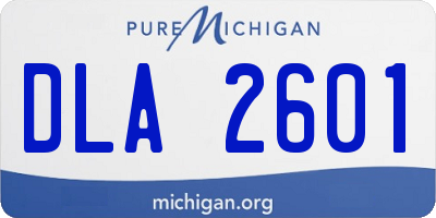 MI license plate DLA2601