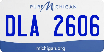 MI license plate DLA2606