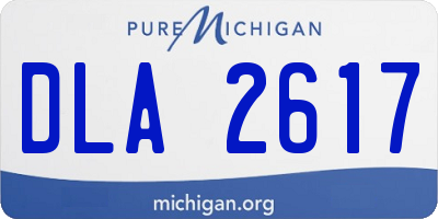 MI license plate DLA2617