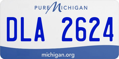MI license plate DLA2624