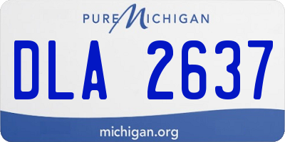 MI license plate DLA2637