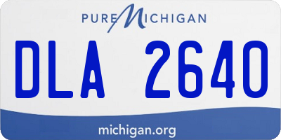 MI license plate DLA2640