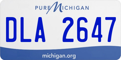 MI license plate DLA2647