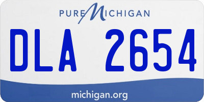 MI license plate DLA2654