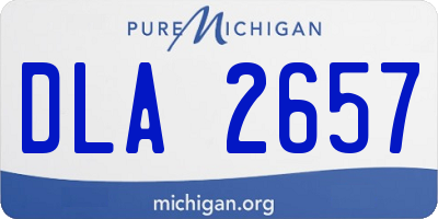 MI license plate DLA2657