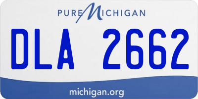 MI license plate DLA2662