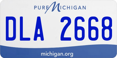 MI license plate DLA2668