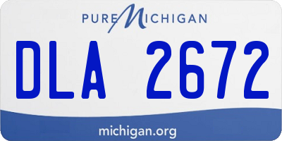 MI license plate DLA2672