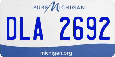 MI license plate DLA2692