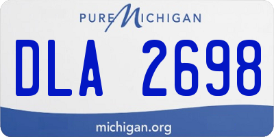 MI license plate DLA2698