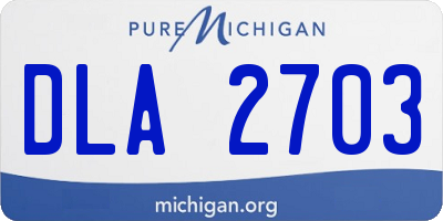 MI license plate DLA2703