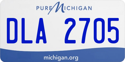 MI license plate DLA2705